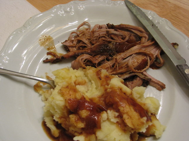 Slow Cooker Maple-Cider Pork with Mashed Potatoes