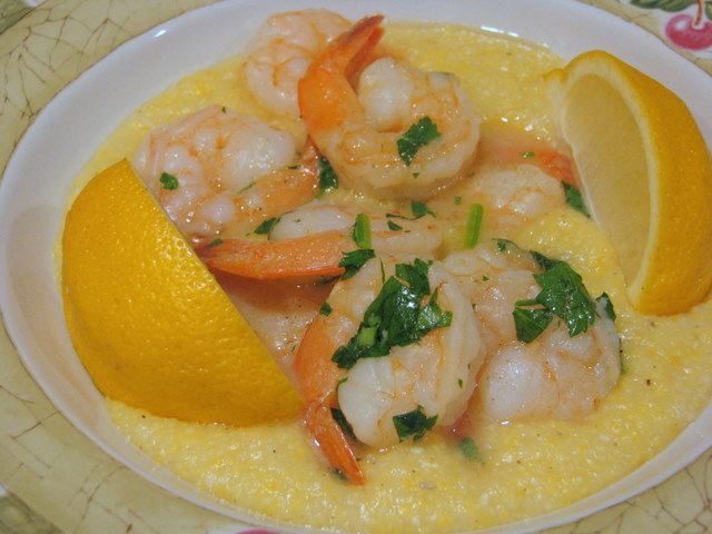 Lemon-Garlic Shrimp and Grits