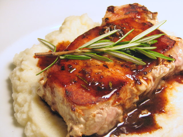 Spiced Pork Chops with Creamy Mashed Cauliflower